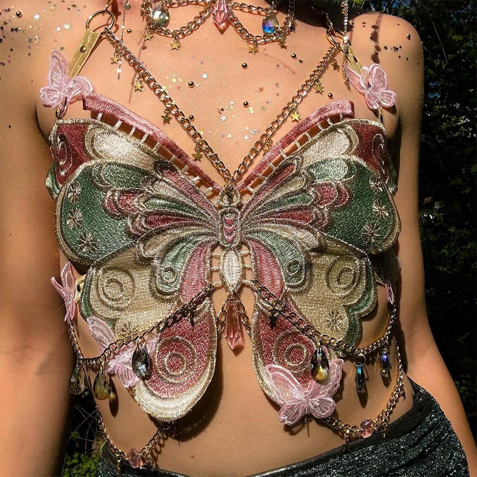 Butterfly Embroidery Top