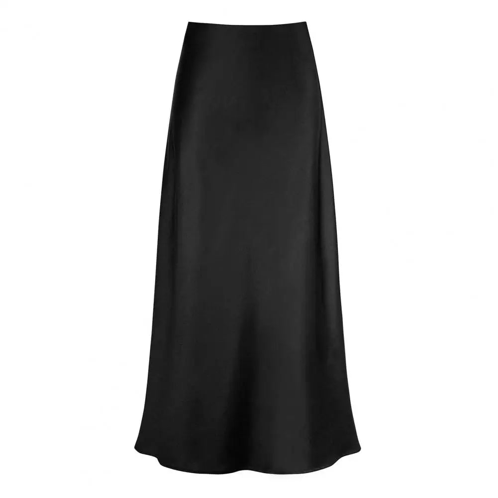 Maxi Elegant Faux Silk Satin Skirt