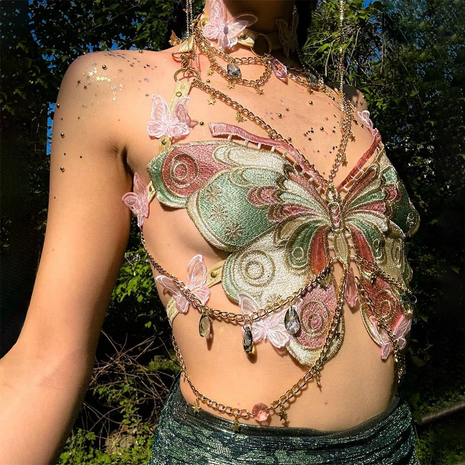 Butterfly Embroidery Top