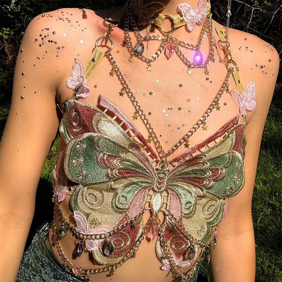 Butterfly Embroidery Top