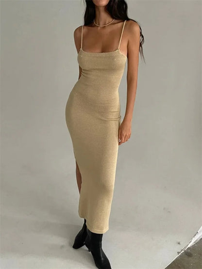 Sexy Backless Pink Bodycon Dress