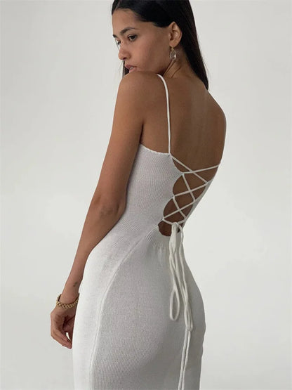 Sexy Backless Pink Bodycon Dress