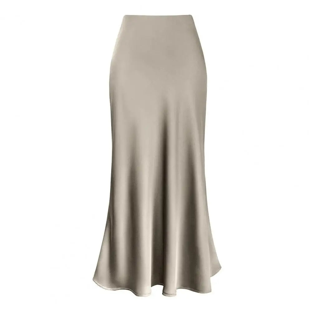 Maxi Elegant Faux Silk Satin Skirt
