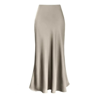Maxi Elegant Faux Silk Satin Skirt