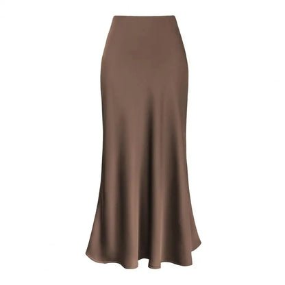 Maxi Elegant Faux Silk Satin Skirt